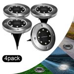 Set 4 x Lampa Solara estetica exterioara de gradina, cu 8 LED-uri, cu suport scurt - imagine 2