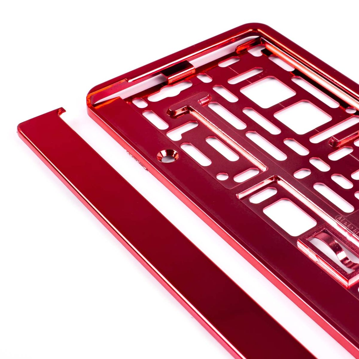 Suport numar inmatriculare din plastic, calitate Premium, culoare ROSIE - imagine 4