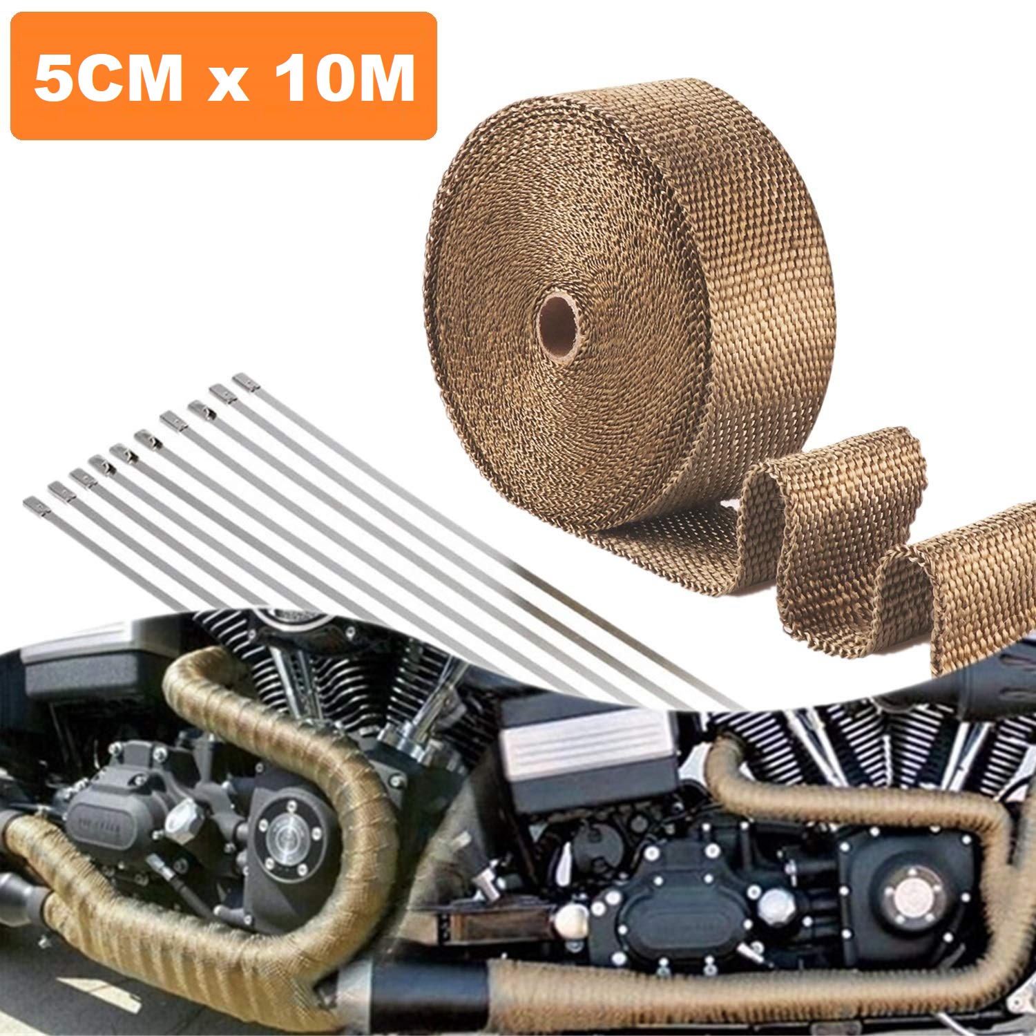 81EaUVa-hjL._SL1500_.jpg Rola banda termoizolanta din fibra de sticla, rezistenta termic pentru galerii evacuare, destinatie auto-moto, dimensiune 5cm x 10m - imagine 1