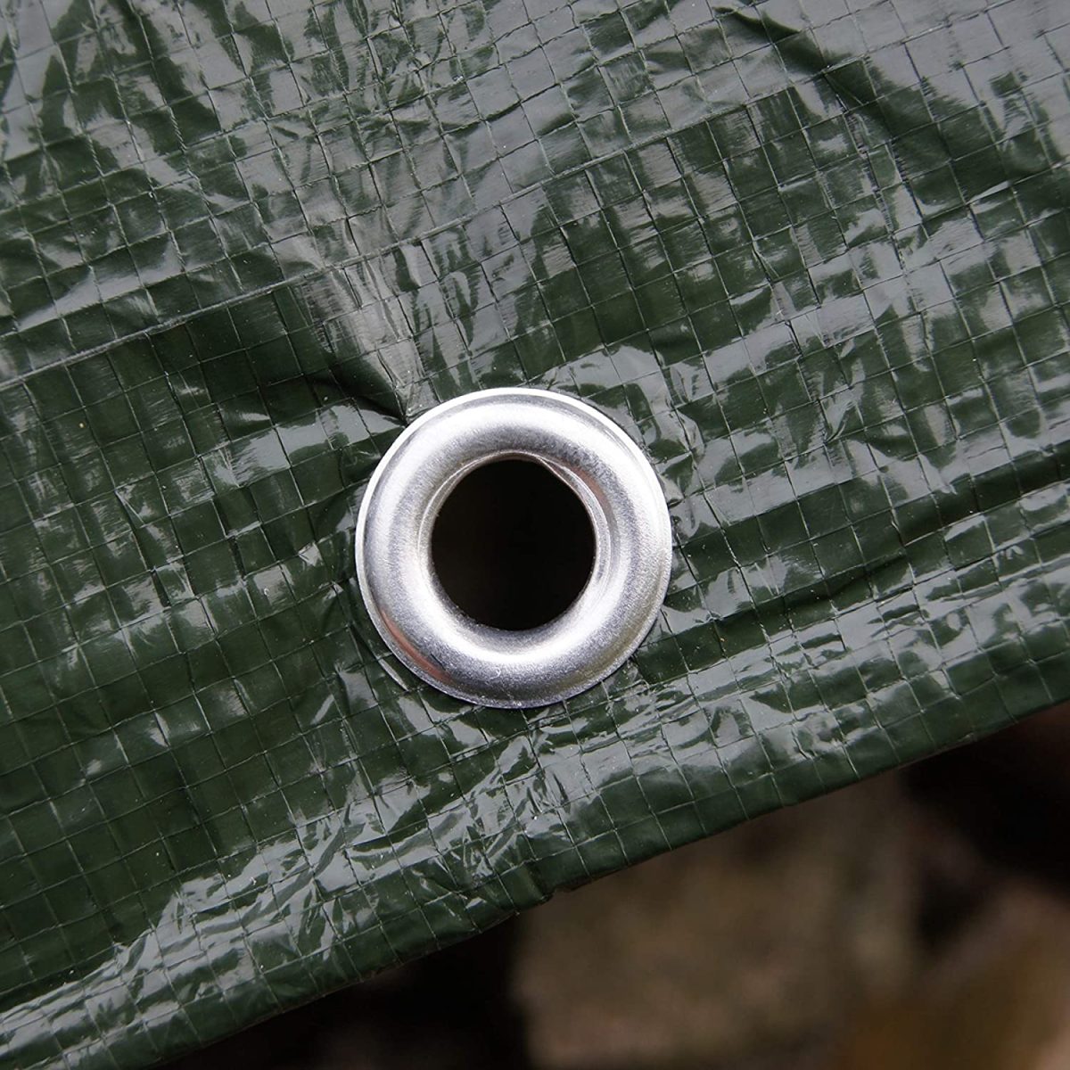 Prelata Impermeabila cu ochiuri metalice de prindere, dimensiune 6,0m x 8,0m, densitate 120g/m2, culoare verde - imagine 6