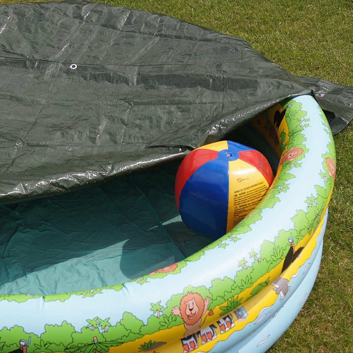 Prelata Impermeabila cu ochiuri metalice de prindere, dimensiune 6,0m x 8,0m, densitate 120g/m2, culoare verde - imagine 3