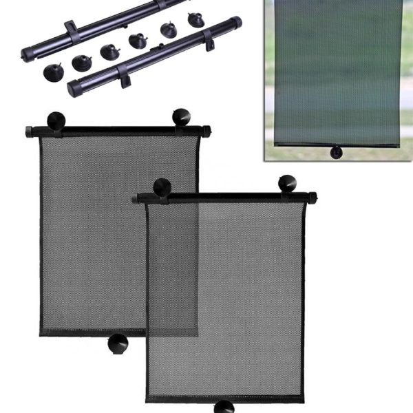 Set 2 buc. jaluzele auto retractabile, latime 40cm, culoare Neagra