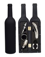 Set Cadou "Accesorii Vin in forma de Sticla, 6in1" culoare Neagra