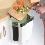 Cos de gunoi pliabil, suspendat pentru bucatarie, culoare Gri, capacitate 8 litri - imagine 2