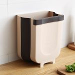 Cos de gunoi pliabil, suspendat pentru bucatarie, culoare Gri, capacitate 8 litri - imagine 3