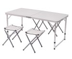 Masa turistica pliabila din aluminiu cu 4 scaune, 120 x 60cm - imagine 2