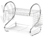 Uscator de vase din otel cu doua niveluri, cu tava din plastic, AVX-AG373 - imagine 3