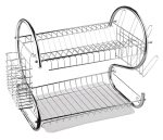 Uscator de vase din otel cu doua niveluri, cu tava din plastic, AVX-AG373 - imagine 4