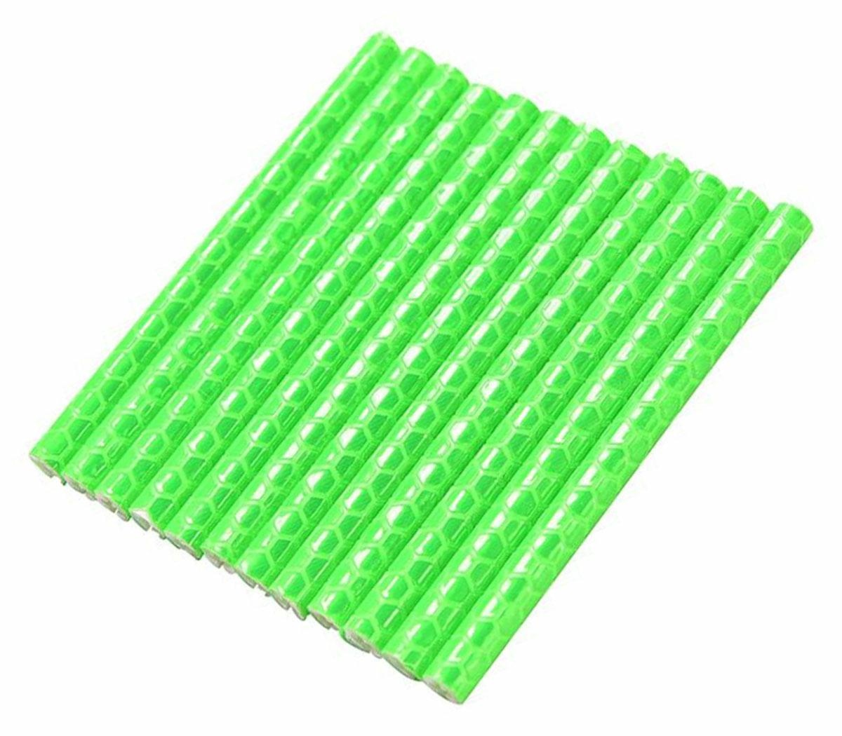 AG402A_ag402a_02.jpg Set 12 ornamente din material reflectorizant pentru spite bicicleta, culoare verde - imagine 1