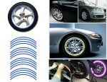 Set 16 ornamente Reflectorizante pentru jante auto, moto, culoare Albastra - imagine 4