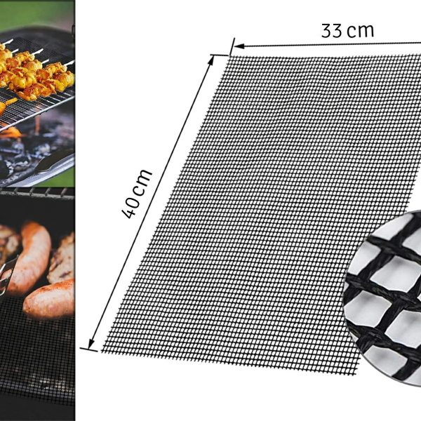 Covoras antiaderent din teflon pentru gatitul pe gratar, reutilizabil, lavabil, 40 x 33 cm