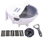 Taietor de legume rotativ, multifuncțional, 3 functii, 5 lame inlocuibile - imagine 7