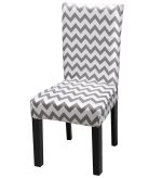 Husa universala pentru scaune clasice, model WAVE, culoare GRI + ALB - imagine 2
