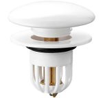 Dop scurgere chiuveta, universal, deschidere cu click, material oțel, diametru exterior 66 mm, culoare Alba - imagine 3