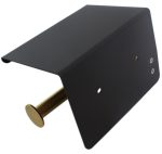 Suport pentru hartie igienica cu raft suplimentar, din otel, culoare neagra cu brat auriu - imagine 4