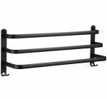 Suport de prosoape pentru baie tip "Mansarda" din aluminiu, lungime 50 cm, culoare Negru Mat - imagine 2