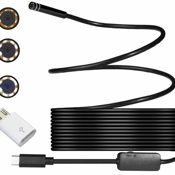 Camera endoscopica de inspectie, waterproof, 5,5mm, conectare Android/Windows prin USB-C, lungime cablu 5m