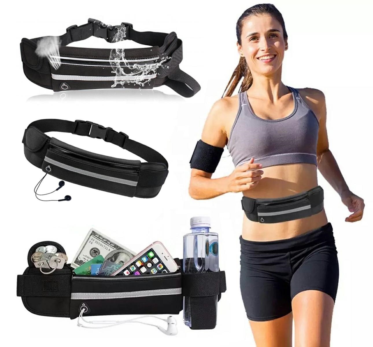 BQ12C_bq12c_02.jpg Centura de alergare reflectorizanta de tip "borseta" pentru o sticla de apa si un telefon - imagine 1