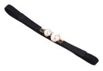 Curea rochie neagra, subtire cu perle, lungime 65cm - imagine 7