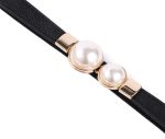 Curea rochie neagra, subtire cu perle, lungime 65cm - imagine 8