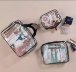 Set 3 organizatoare de cosmetice, transparente, ideale pentru calatorii - imagine 2