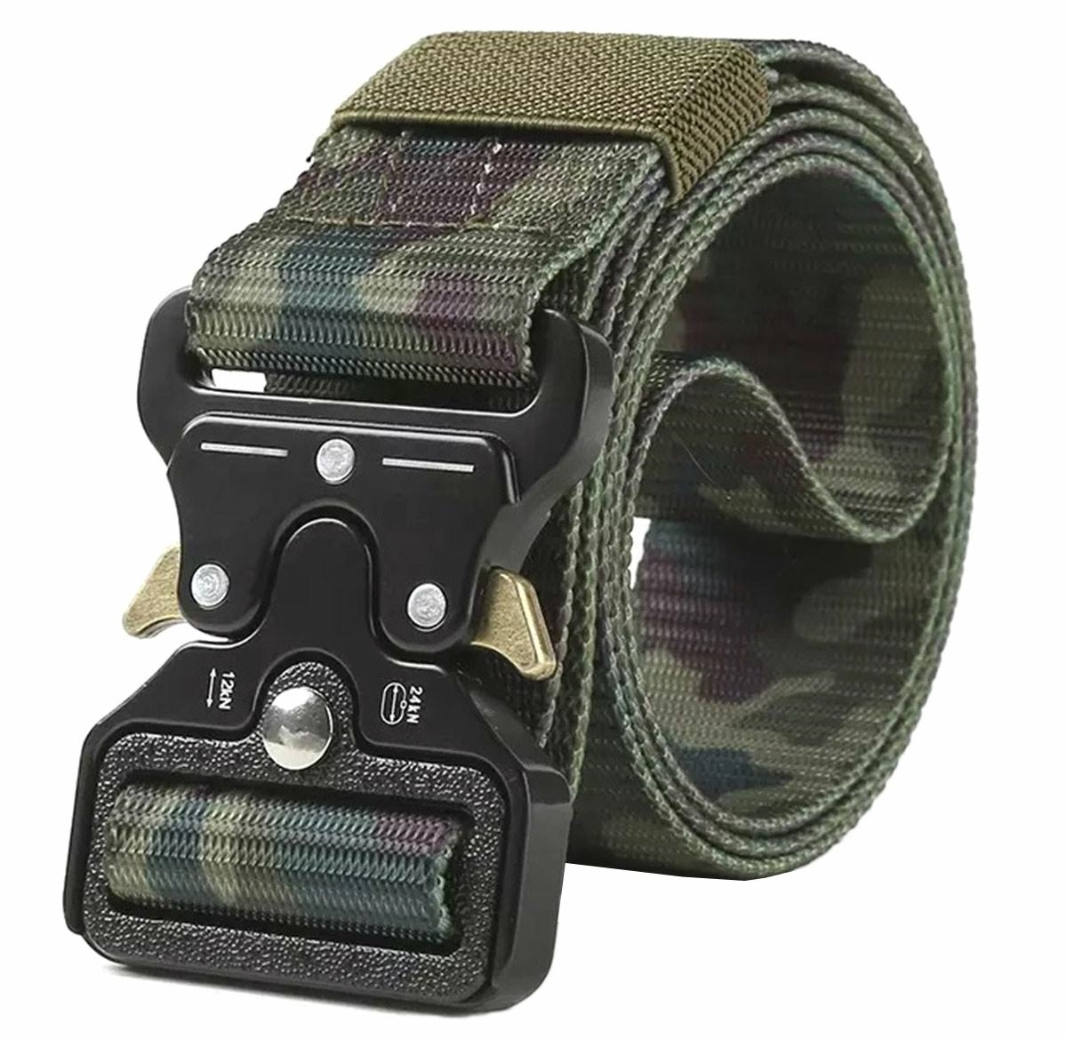 BQ61C_bq61c_02.jpg Curea Tactica pentru pantaloni, culoare Camuflaj cu catarama Neagra - imagine 1