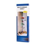 Organizator baie, raft de baie de tip "coltar" cu brat telescopic, cu 4 etajere si suport pentru prosop - imagine 6