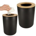 Set Elegant pentru baie format din 6 piese, ABS + lemn, culoare negru/maro - imagine 10