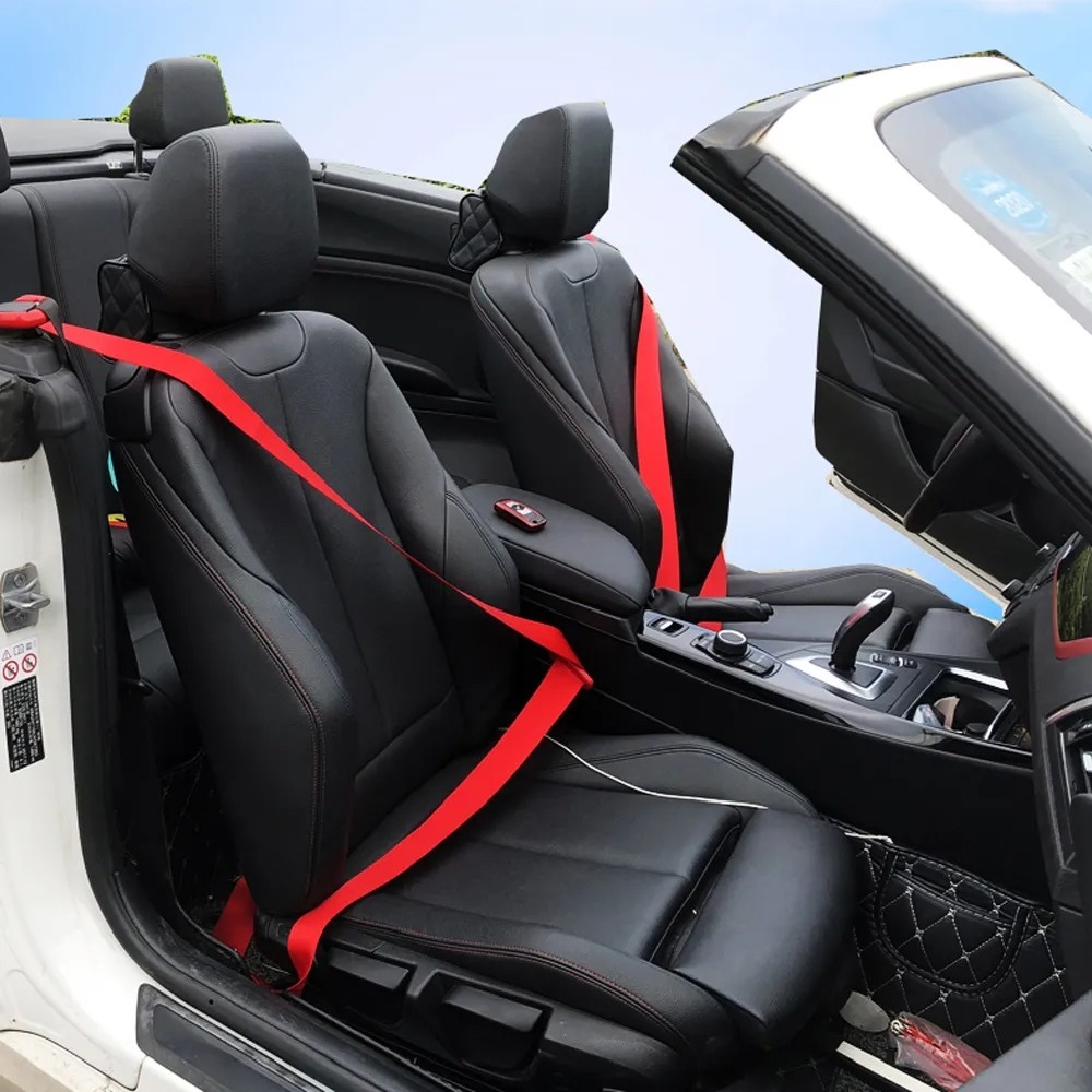 CENTURA.jpg Banda centura de siguranta TUNING, culoare rosie, pret/metru liniar - imagine 1