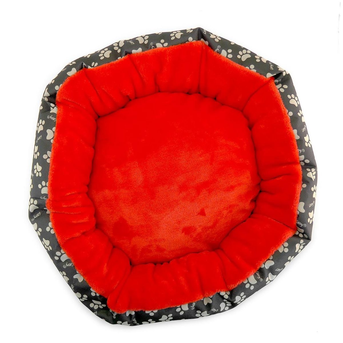 Culcus moale cu perna, pentru caine/pisica, culoare roz, impermeabil, baza antiderapanta, 50 cm - imagine 3