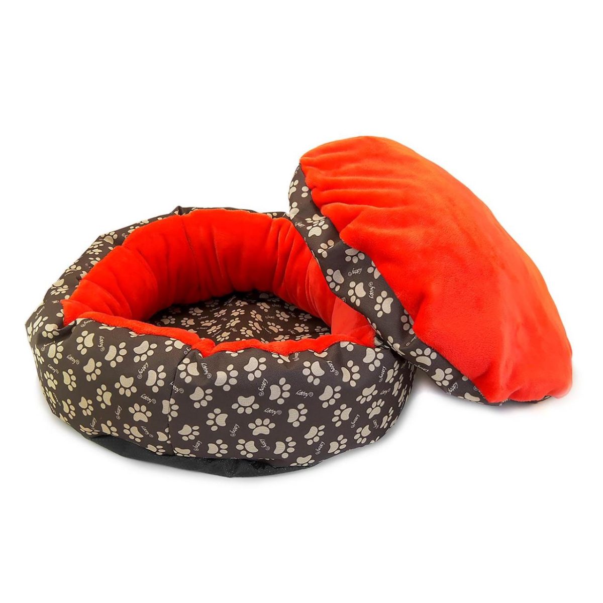 Culcus moale cu perna, pentru caine/pisica, culoare roz, impermeabil, baza antiderapanta, 50 cm - imagine 4