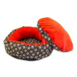 Culcus moale cu perna, pentru caine/pisica, culoare roz, impermeabil, baza antiderapanta, 50 cm - imagine 4