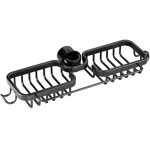 Raft organizator dublu, universal pentru bucatarie sau baie, montaj pe robinet, material otel, culoare Neagra - imagine 6