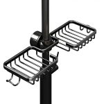 Raft organizator dublu, universal pentru bucatarie sau baie, montaj pe robinet, material otel, culoare Neagra - imagine 7