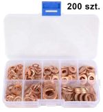 Set 200 de șaibe din cupru, 9 dimensiuni diferite, pentru buson baie de ulei sau alte reparatii - imagine 3