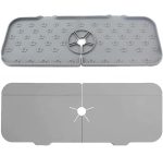 Covoras din silicon anti-picurator pentru lavoare, dimensiune 36,5 x 14 cm, culoare Gri - imagine 6