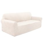 Husa universala pentru canapea standard cu 3 locuri, imitatie catifea, culoare BEJ - imagine 3