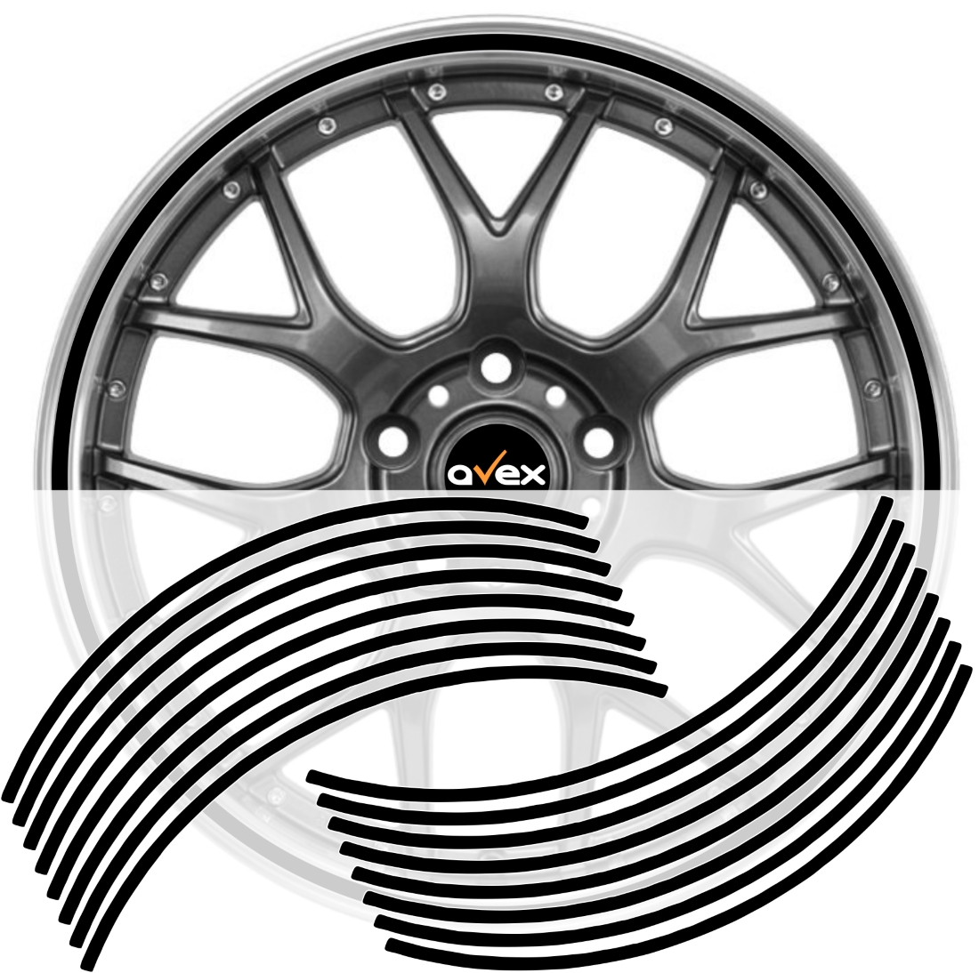 Dungi-Jante-new-negru_gxdq-en.jpg Set 16 inele din autocolant pentru jante culoare Negru Lucios - imagine 1