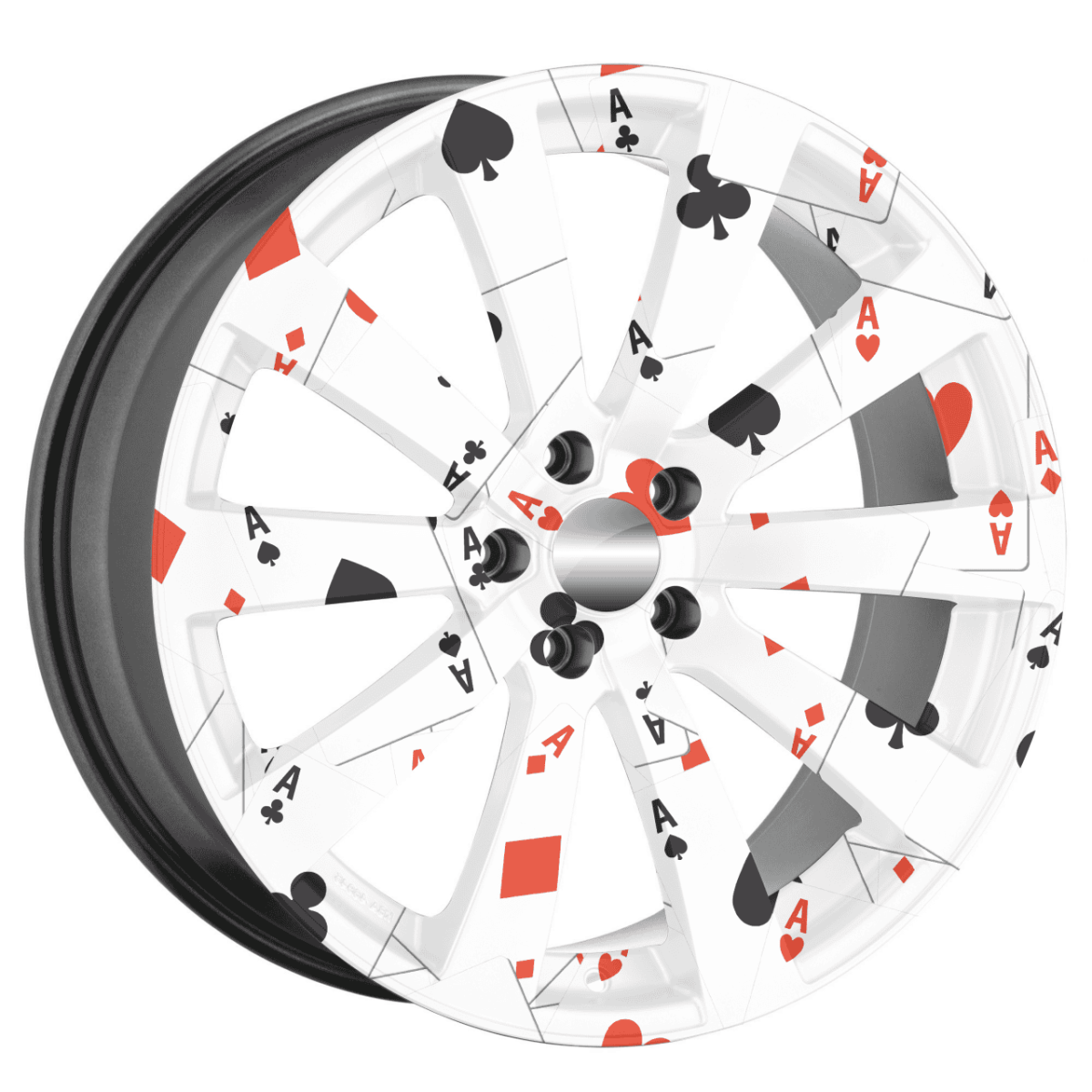 Set 4 Folii Imprimate Outdoor cu EcoSolvent, autoadezive, pentru decorarea jantelor auto, dimetru 60 cm, model FJT-01 - imagine 3