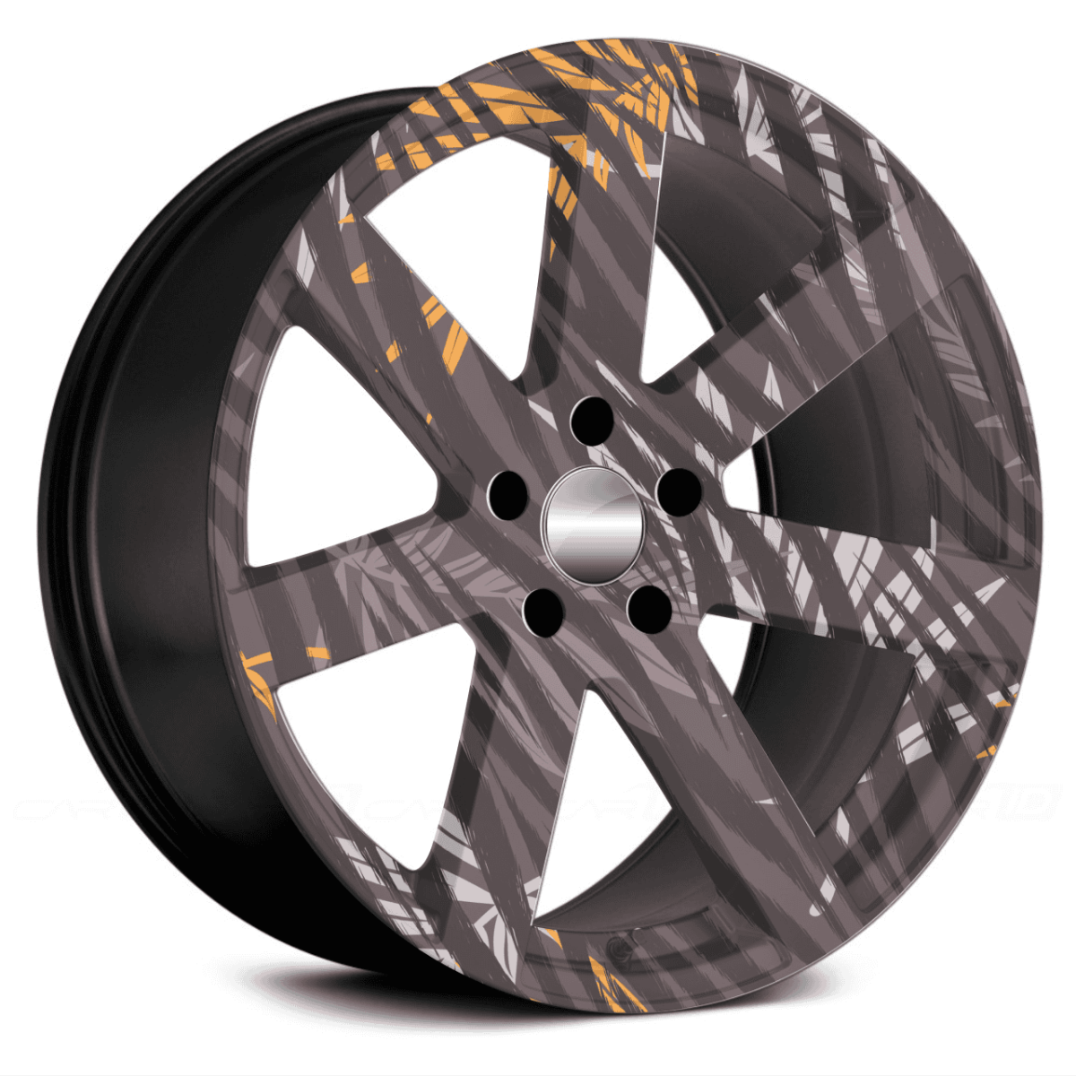 Set 4 Folii Imprimate Outdoor cu EcoSolvent, autoadezive, pentru decorarea jantelor auto, dimetru 60 cm, model FJT-03 - imagine 3