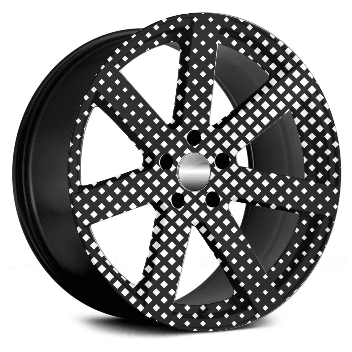 Set 4 Folii Imprimate Outdoor cu EcoSolvent, autoadezive, pentru decorarea jantelor auto, dimetru 60 cm, model FJT-05 - imagine 3