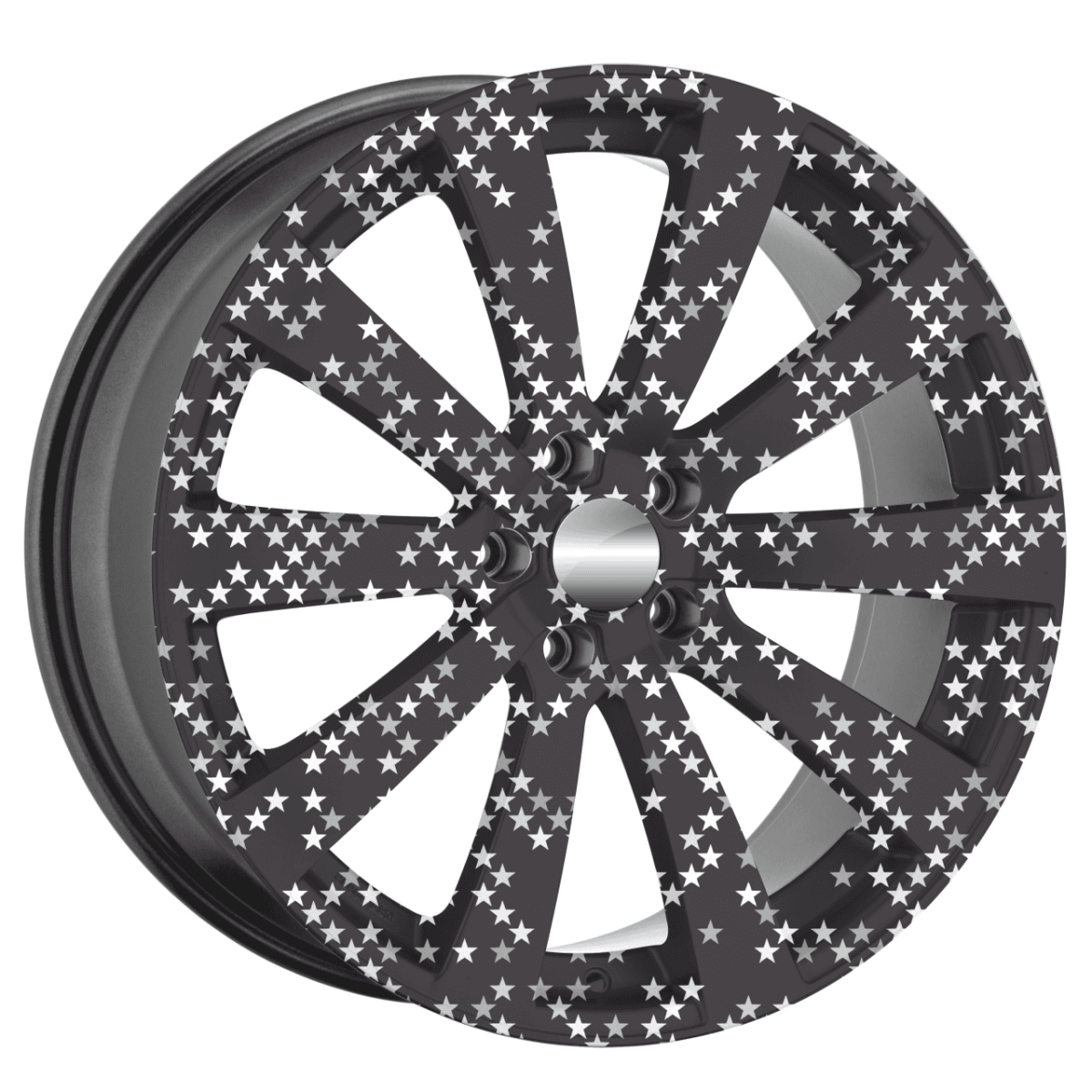 Set 4 Folii Imprimate Outdoor cu EcoSolvent, autoadezive, pentru decorarea jantelor auto, dimetru 60 cm, model FJT-06 - imagine 3