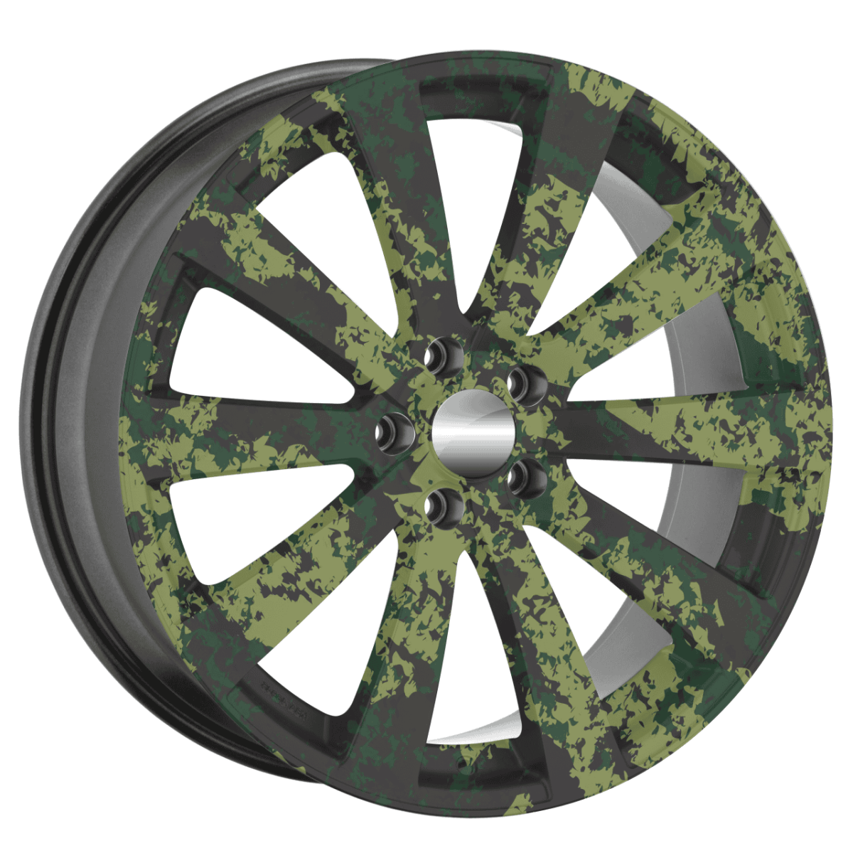 Set 4 Folii Imprimate Outdoor cu EcoSolvent, autoadezive, pentru decorarea jantelor auto, dimetru 60 cm, model FJT-07 - imagine 2