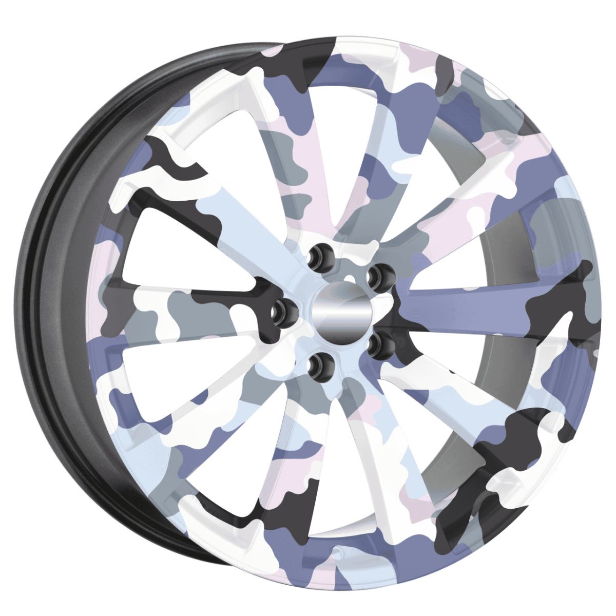 Set 4 Folii Imprimate Outdoor cu EcoSolvent, autoadezive, pentru decorarea jantelor auto, dimetru 60 cm, model FJT-08 - imagine 3