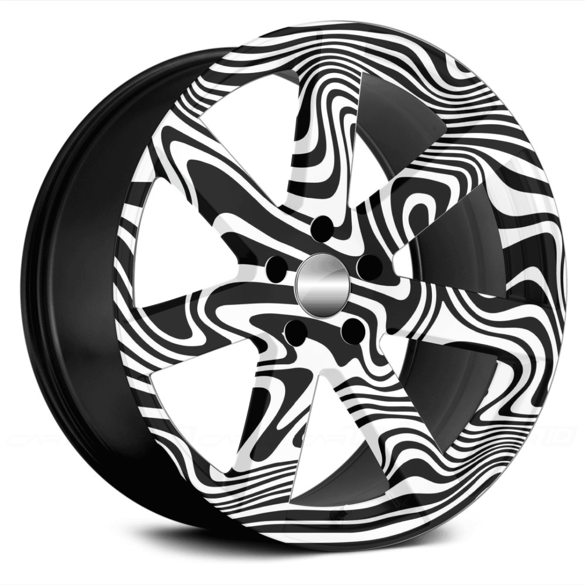 Set 4 Folii Imprimate Outdoor cu EcoSolvent, autoadezive, pentru decorarea jantelor auto, dimetru 60 cm, model FJT-09 - imagine 2