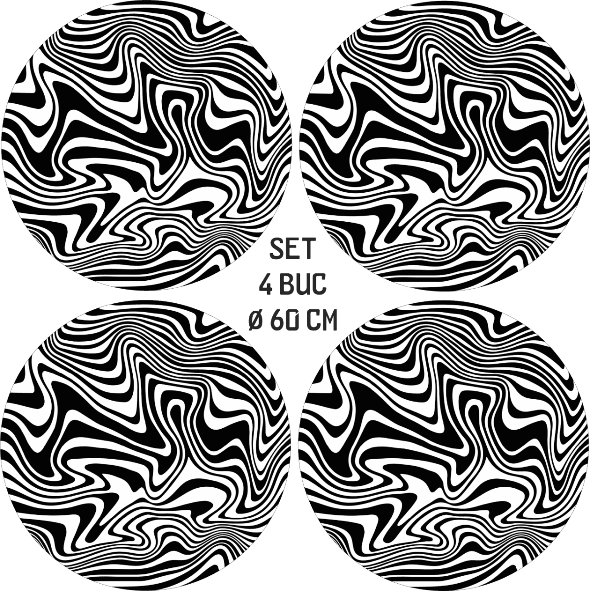 Set 4 Folii Imprimate Outdoor cu EcoSolvent, autoadezive, pentru decorarea jantelor auto, dimetru 60 cm, model FJT-09 - imagine 4