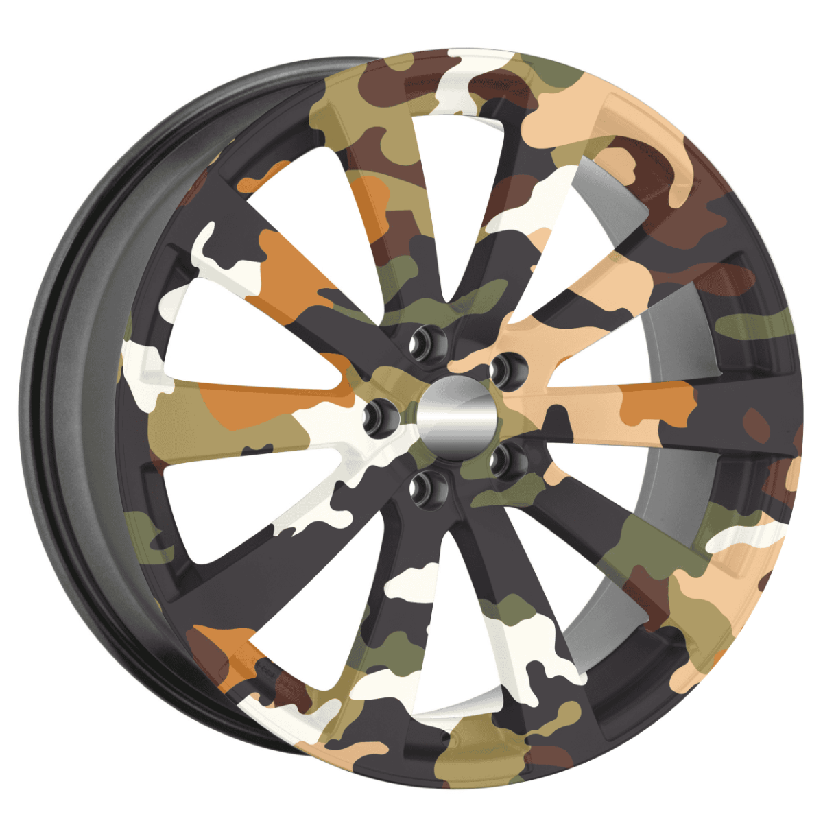 Set 4 Folii Imprimate Outdoor cu EcoSolvent, autoadezive, pentru decorarea jantelor auto, dimetru 60 cm, model FJT-10 - imagine 2