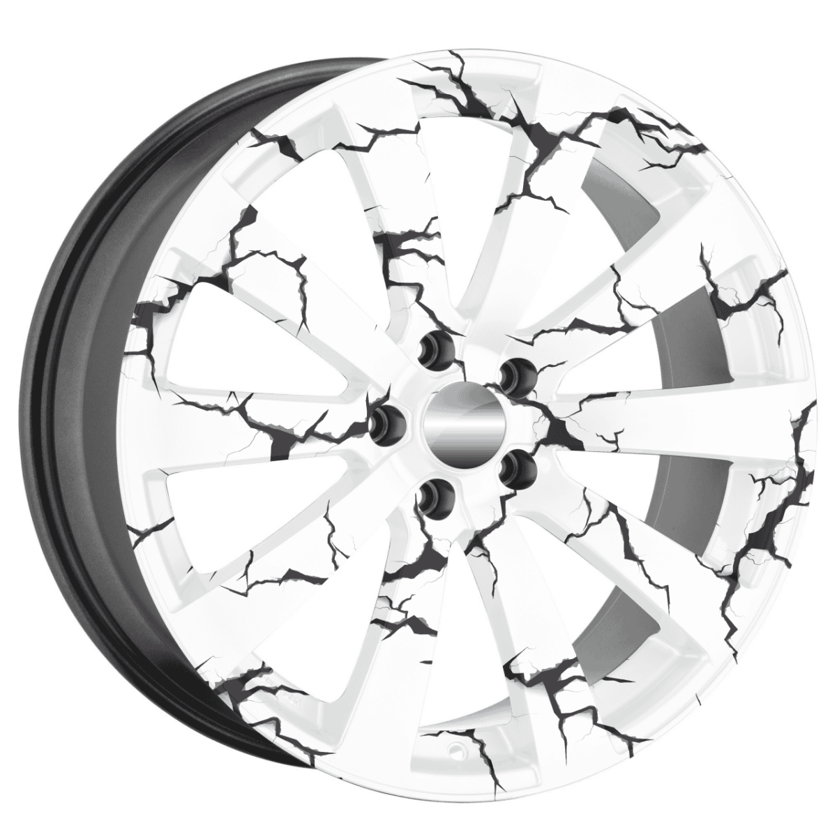 Set 4 Folii Imprimate Outdoor cu EcoSolvent, autoadezive, pentru decorarea jantelor auto, dimetru 60 cm, model FJT-11 - imagine 3