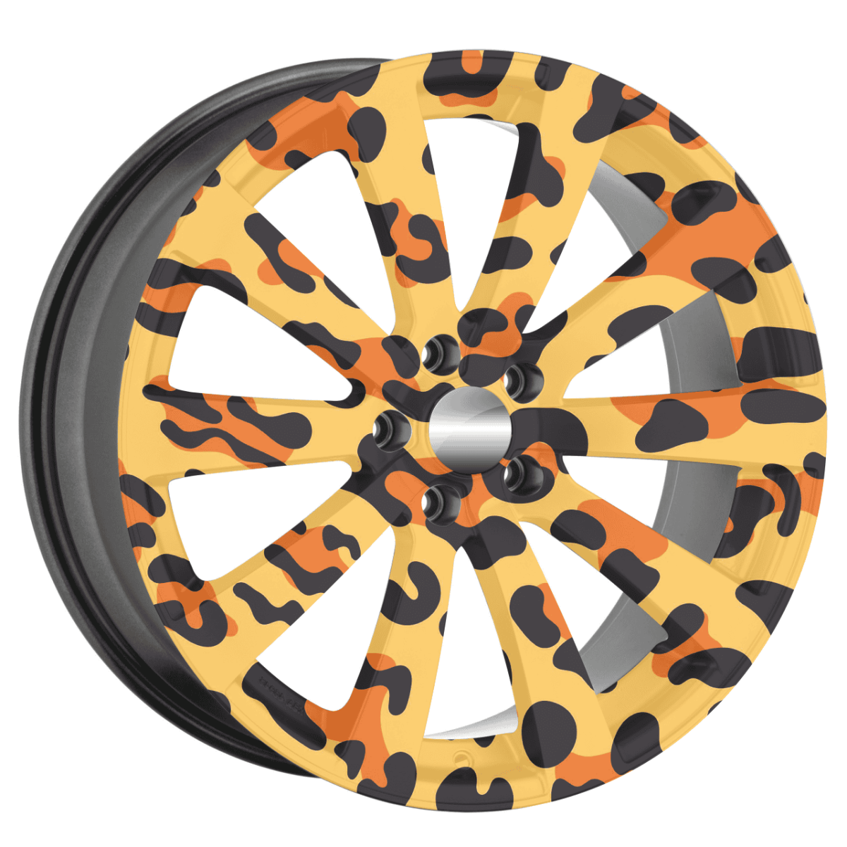 Set 4 Folii Imprimate Outdoor cu EcoSolvent, autoadezive, pentru decorarea jantelor auto, dimetru 60 cm, model FJT-12 - imagine 2