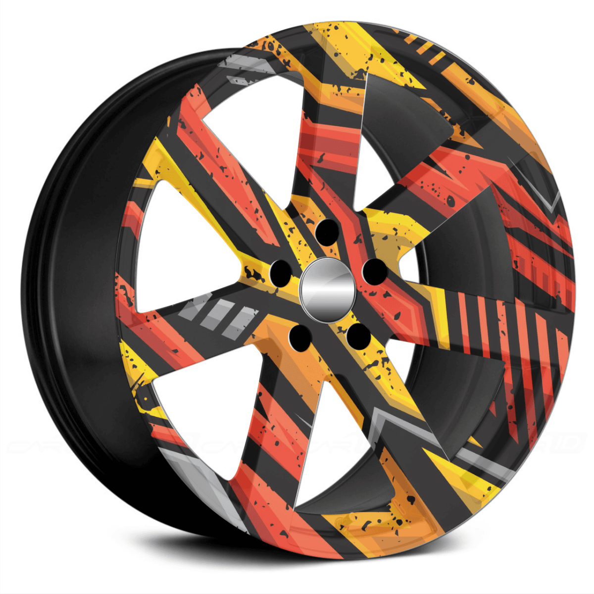 Set 4 Folii Imprimate Outdoor cu EcoSolvent, autoadezive, pentru decorarea jantelor auto, dimetru 60 cm, model FJT-13 - imagine 2